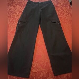 RSQ Wide Leg Black Utility Pants In Excellent Condition Size 27 31